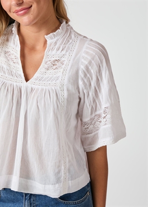 Siama s voile bluse White Neo Noir 